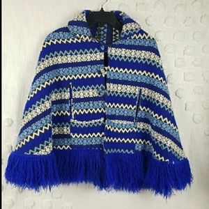 Vintage Blue & White Striped Cape